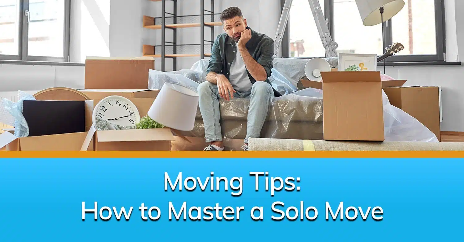 A man utilizing moving tips to prepare for his solo move.