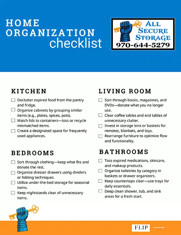 Preview of All Secure Storage's home organization checklist